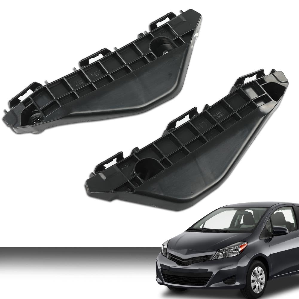 G-PLUS Pair Front Bumper Retainer Bracket Compatible with Toyota Yaris Hatchback 2013 2014 2015 2016 525360D130, 525350D130 Black Smooth Finish