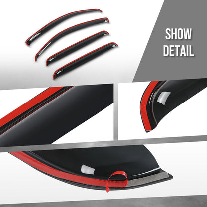 G-PLUS in-Channel Auto Vent Window Visor 4pcs Compatible with Toyota Tacoma Double Cab 2005-2015 Not Fit Access Cab in-Channel Rain Guards Smoke