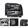 G-PLUS Headlights Assembly Compatible with Ford F250 F350 F450 F550 Super Duty 1999-2004, Fit Ford Excursion 2000-2004 Left & Right Headlamps Assembly, Clear Lens Black Housing Clear Reflector