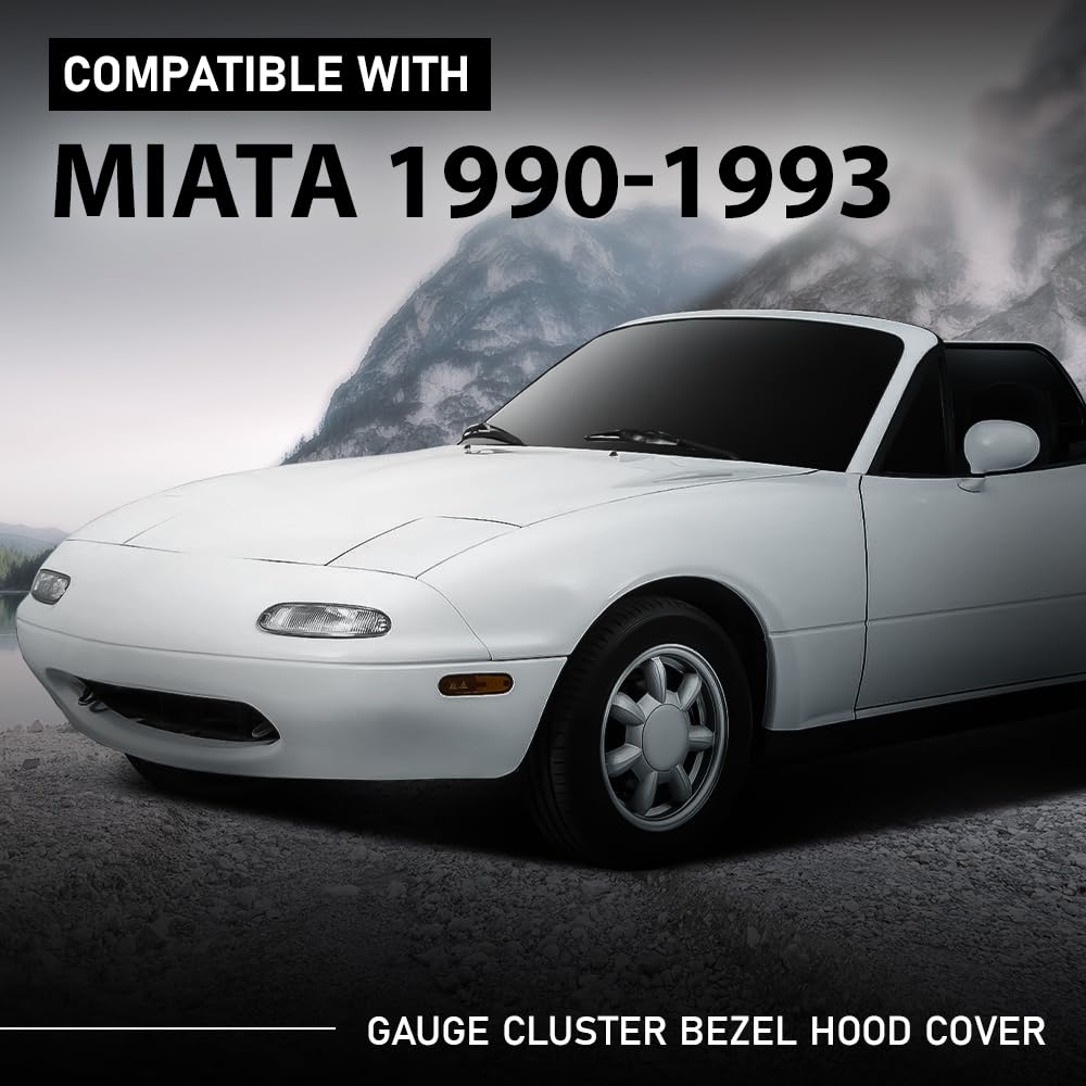 G-PLUS Gauge Cluster Bezel Hood Cover Compatible with Mazda Miata 1990-1993 Dashboard Bezel Replacement for NA01-55-420B-00, NA0155420B00