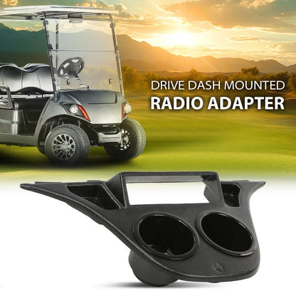 G-PLUS Golf Cart Drive Dash Mounted Radio Adapter w/Cup Holder Compatible with Yamaha, Black