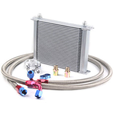 G-PLUS Oil Cooler Kit 30 Row AN10 Universal Engine Transmission With Filter Adapter Front View