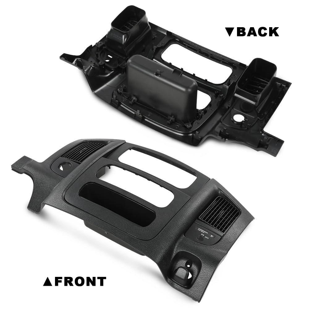 G-PLUS Dash Radio Trim Bezel Cover Surround Panel w/Air Vent & Storage Compatible with Dodge Ram 1500 2002-2005/Fits Dodge Ram 2500 3500 2003-2005 Black