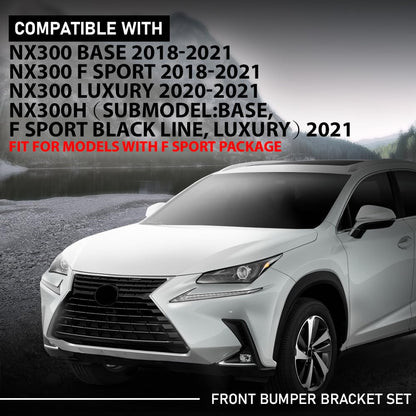 G-PLUS Front LH RH Bumper Bracket Set Compatible with LX NX300 NX300h 2018-2021,Fit For Models With F Sport Package 5253378020, 5253478020