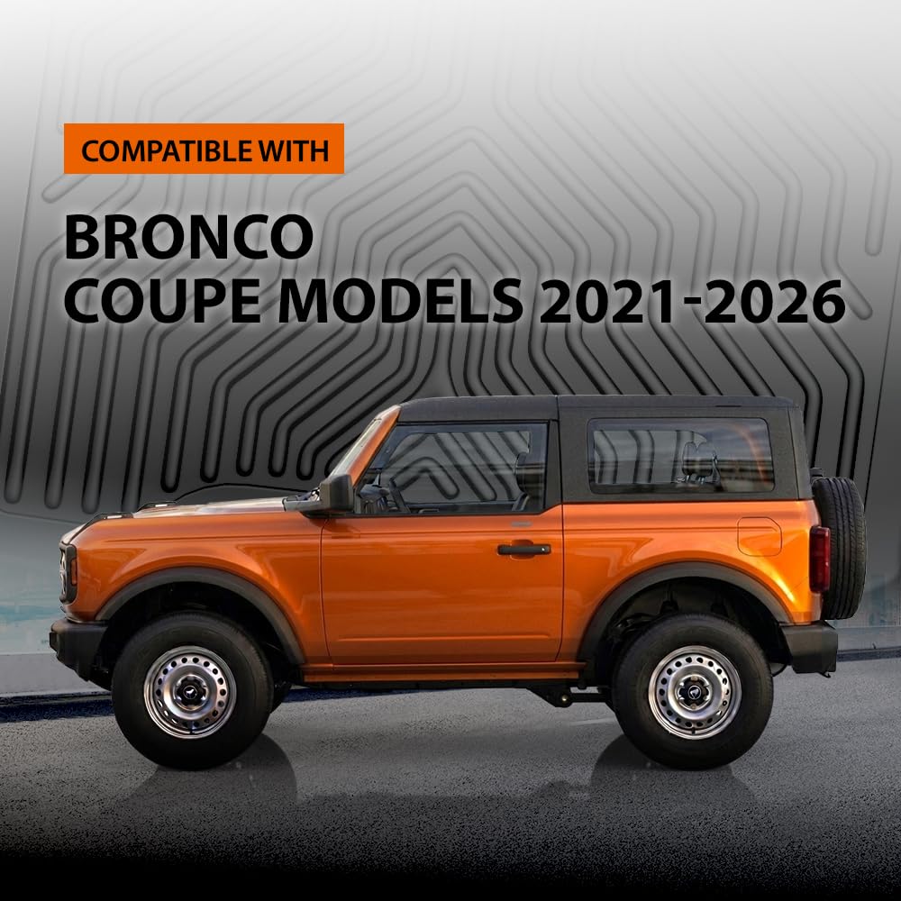 G-PLUS TPE Floor Mats Fit Ford Bronco 2-Door 2021-2026 Not Fit Bronco Sport or Bronco 4-Door Model 1st & 2nd Row Truck Accessories Cargo Liners All Weather Protection 3PCS Black Alfombras para Carro