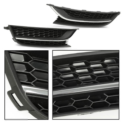G-PLUS Front Bumper Radiator Lower Grille and Grill Fog Light Cover Compatible with Volkswagen Passat 2012-2015 561853665E 561853666C 561853677