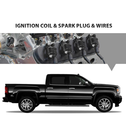G-PLUS 8PCS Square Ignition Coil & Spark Plug &Wires Compatible with Chevy Silverado GMC Sierra 1500 2007-2013/Fit Chevy Tahoe GMC Yukon 2007-2015/Fit Cadillac Escalade 6.2L-V8 2007-2016