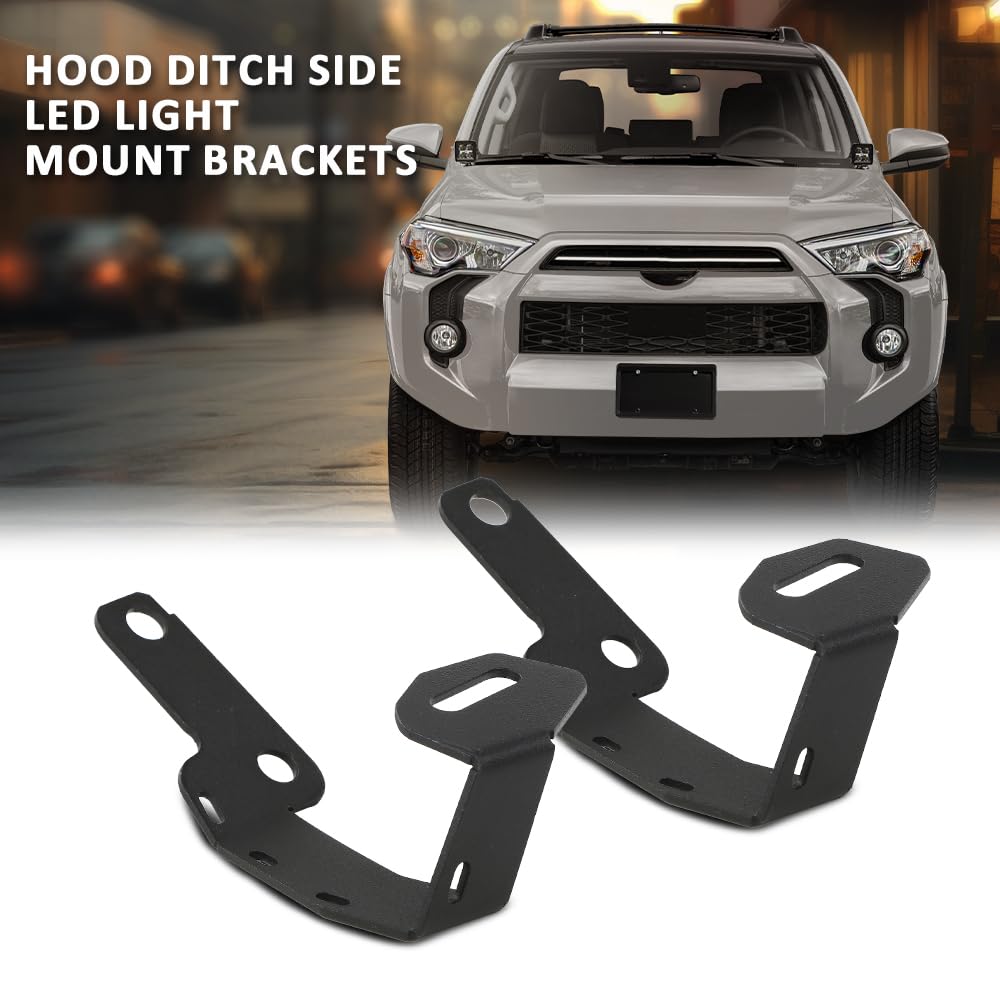 G-PLUS Hood Ditch Side LED Light Mount Brackets Pods Compatible with Toyota 4Runner 2009-2022,Fit Toyota Tundra 2007-2021