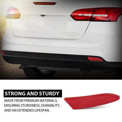 G-PLUS Rear Right Bumper Reflector, Compatible with Ford Focus S SEL Titanium 2012-2018, Passenger Side, FO1185101, BM5Z13A565A