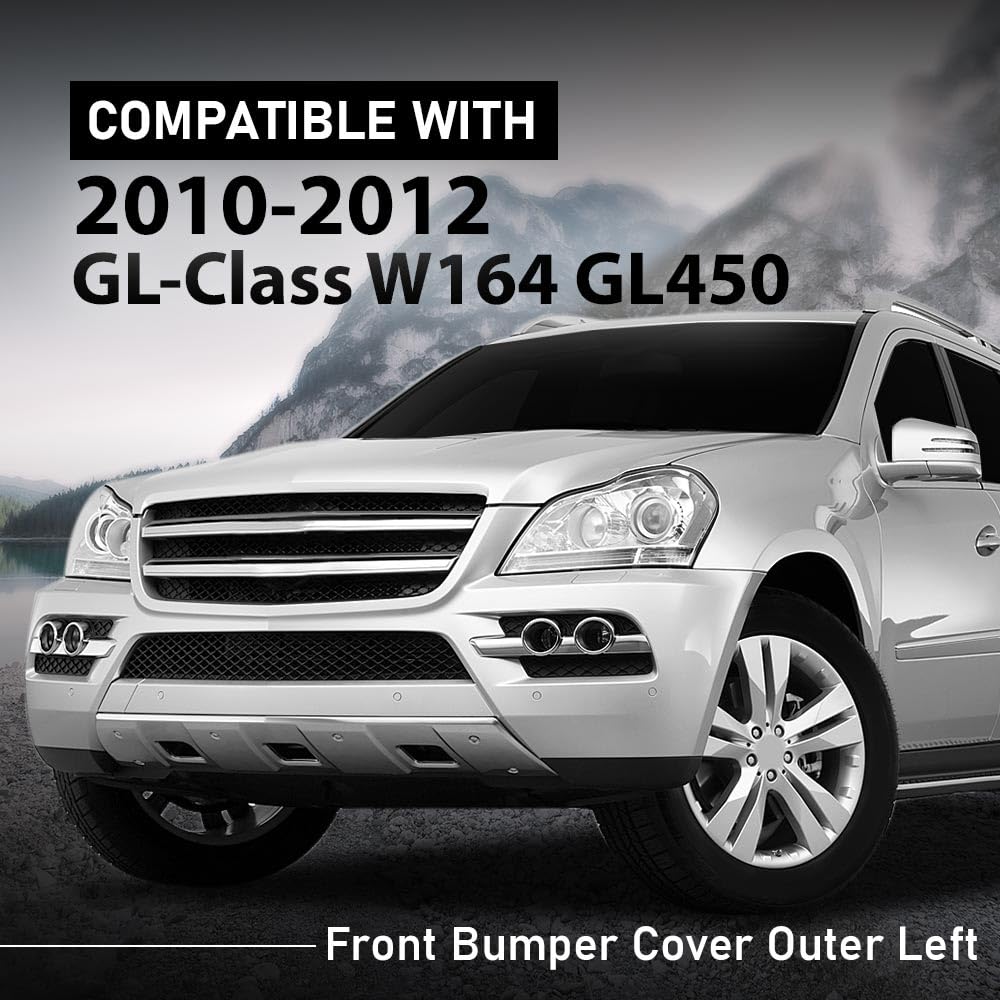 G-PLUS Front Bumper Cover Outer Left Molding Bottom Trim Compatible with Benz GL-Class W164 GL450 2010-2012 A1648858725 1648858725