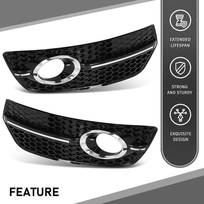 G-PLUS Pair Front Fog Light Cover Bezel, Compatible with Audi Q5 2009-2012, LH Driver & RH Passenger 2PCS, Gloss Black, 8R0807682A01C, 8R0807681A01C