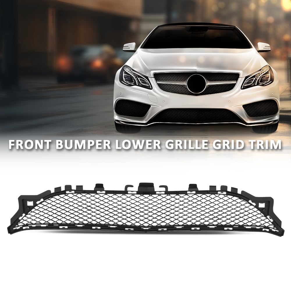 G-PLUS Front Lower Bumper Grill Grille Mesh, Compatible with Benz W207 E-Class E350 E400 E550 2014-2017, 2078850224, MB1036150