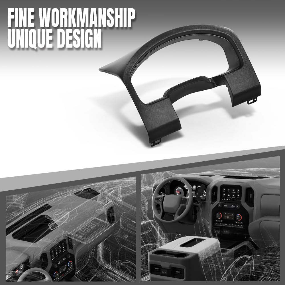 G-PLUS Dash Bezel Trim Instrument Cluster Cover Panel Compatible with Ford F150 2004-2008/Fit Lariat models Black