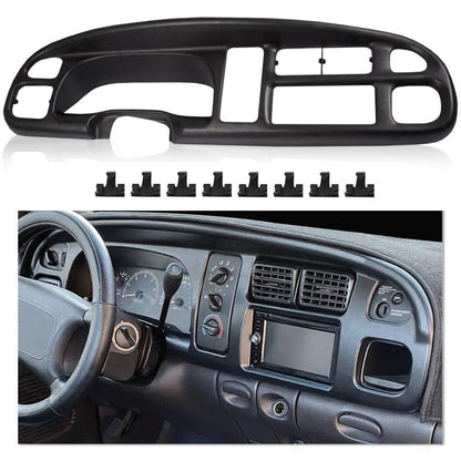 G-PLUS Dash Cover Bezel With 8 Clips Compatible with Dodge Ram 1500 1998-2001/ Ram 2500 3500 1998-2002#5GK51DX9AA, 5EU11DX9AB, 68042746AC, 998-15163 Dashboard Panel