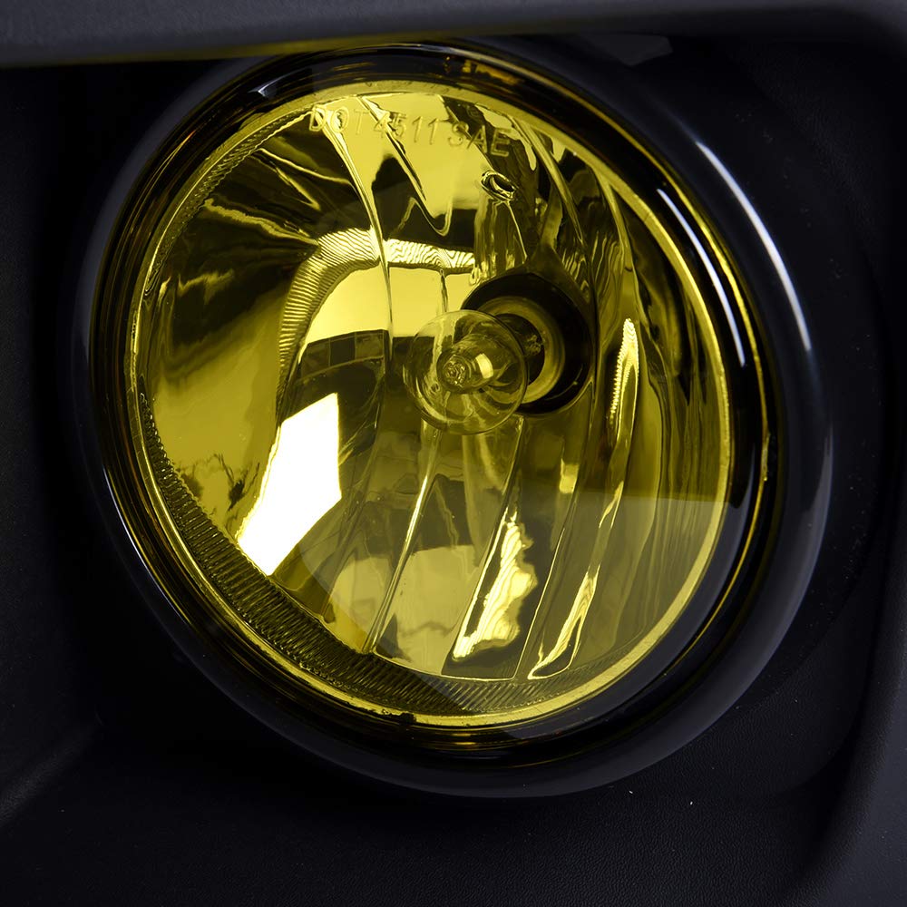G-PLUS Bumper Fog Lights Driving Lamps Set Left + Right Yellow Compatible with GMC Sierra 2014-2015