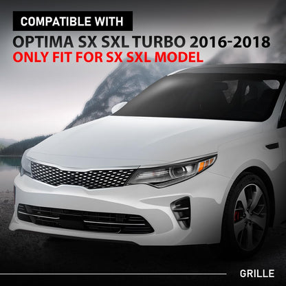 G-PLUS Front Upper Bumper Grille Assembly, Compatible with Kia Optima SX SXL Turbo 2016 2017 2018, Chrome