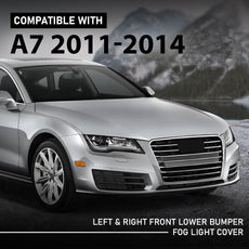 G-PLUS Fog Light Cover 2PCS for Audi A7 2011-2014 Front Bumper Front View