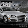 G-PLUS Pair Front Lower Bumper Fog Light Covers, Compatible with Audi A7 2011-2014, LH Driver & RH Passenger Side 2PCS, 4G8807681, 4G8807682