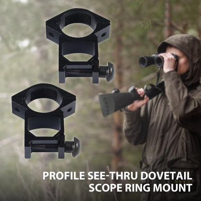 G-PLUS Scope Rings Mount Fit 1" Diameter 10mm 3/8" High Profile See-Thru Dovetail 2PCS Black