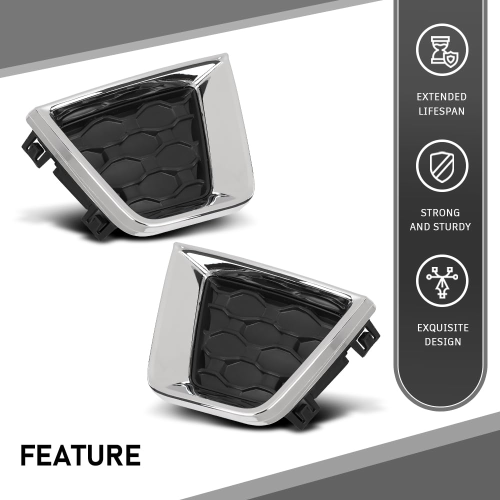 G-PLUS Pair Front Fog Light Covers, Compatible with Jeep Renegade 2019-2023, LH Driver & RH Right 2PCS, 6VP53LXHAA, 6VP55LXHAA