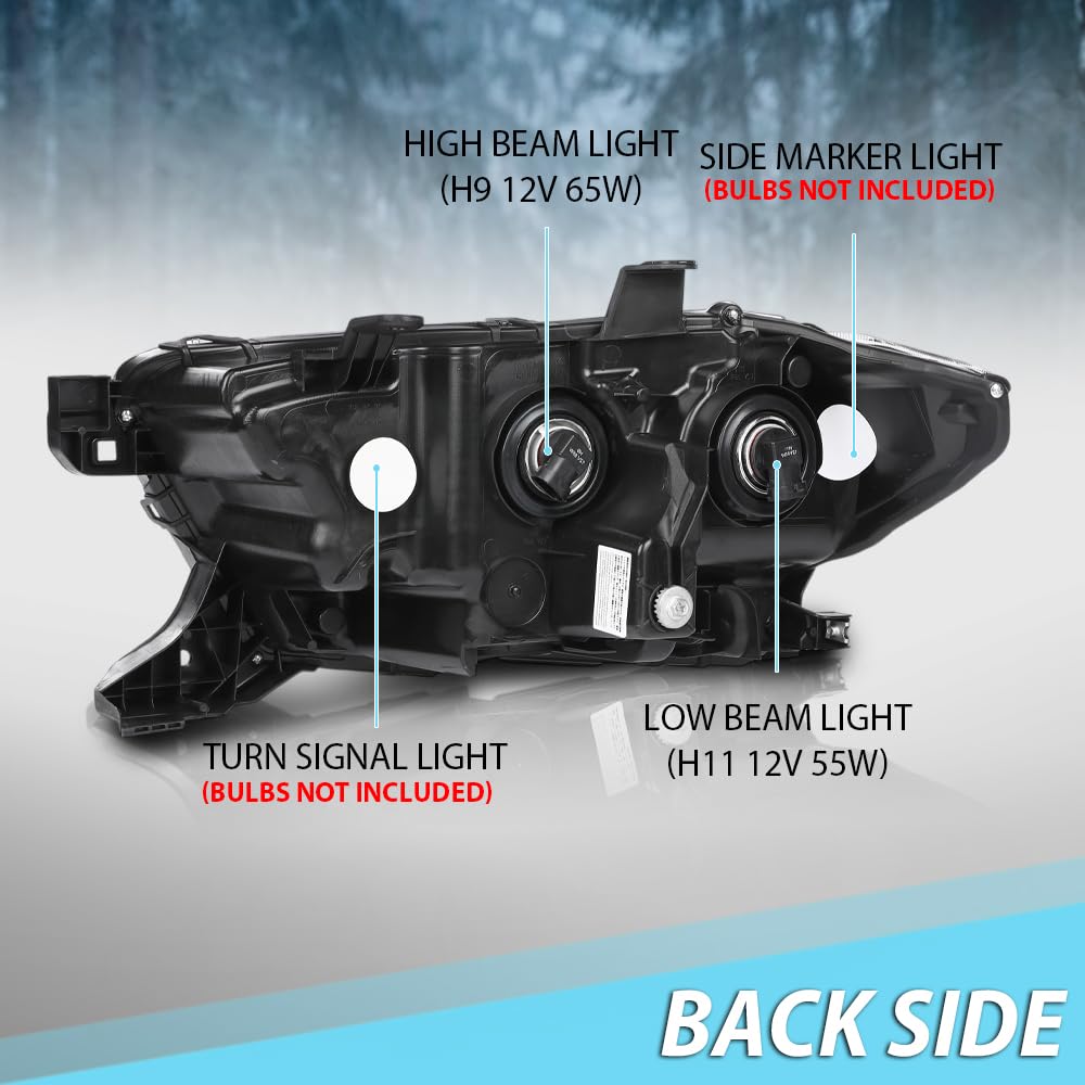 G-PLUS Headlight Assembly Right Side Compatible with Toyota Tacoma SR Crew Cab/Extend Cab Pickup 2019-2023 White