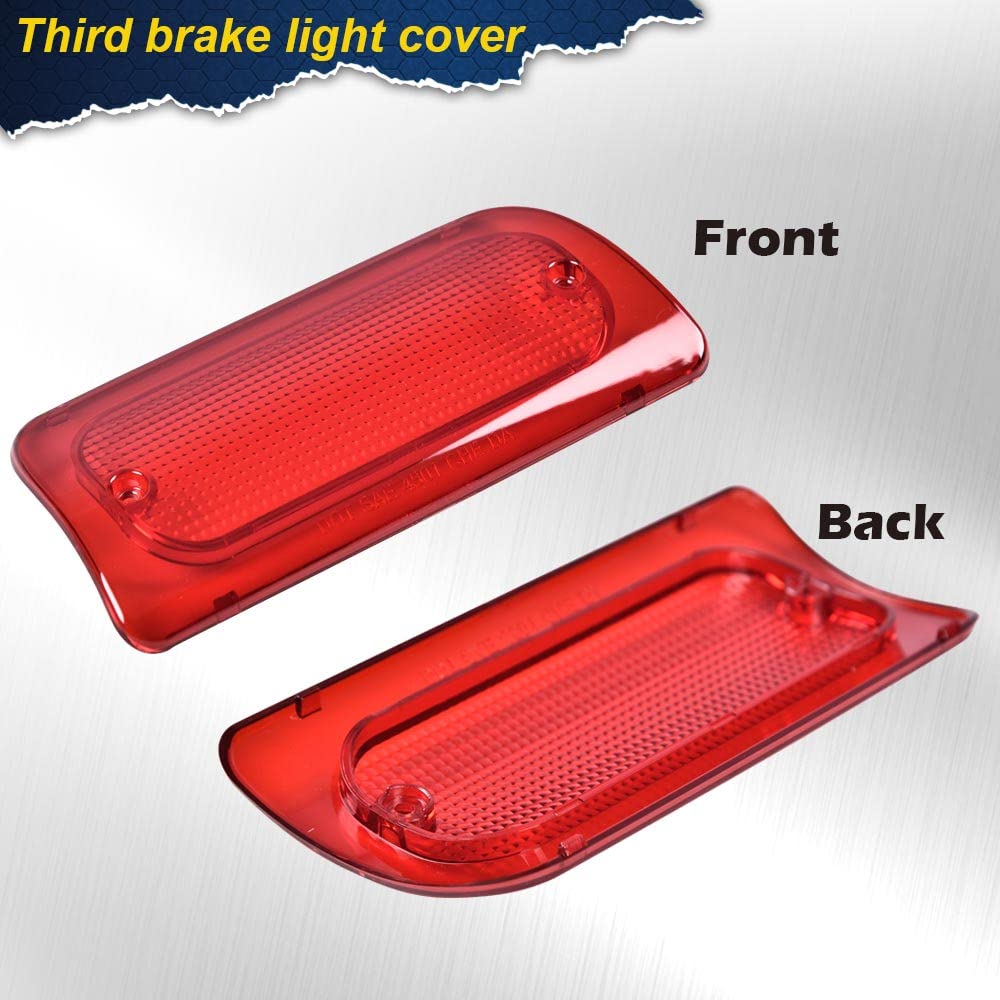 G-PLUS 3rd Brake Light Lens Cover Compatible with1994-2004 Chevy S10 /GMC Sonoma,ONLY for Standard or Crew Cab,Automotive Brake Lamp Lens Cover