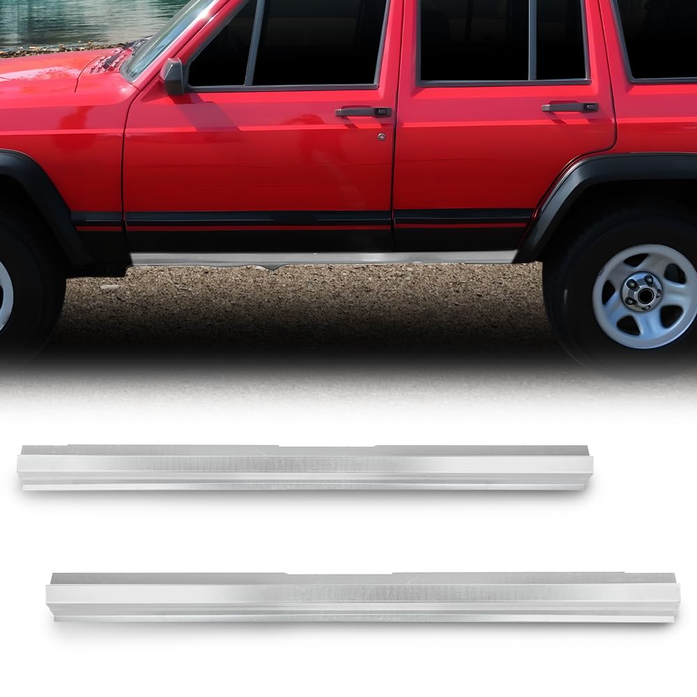 G-PLUS Slip-on Rocker Panel Left and Right Side Compatible with Jeep Cherokee 4 Door 1984-2001/Fit Jeep Wagoneer & Comanche 4 Door 1984-1996 CH1600101 CH1601101