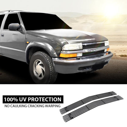 G-PLUS Billet Grille Insert Compatible with Chevy Blazer C/K Pickup Suburban Tahoe 1994-1999 Black