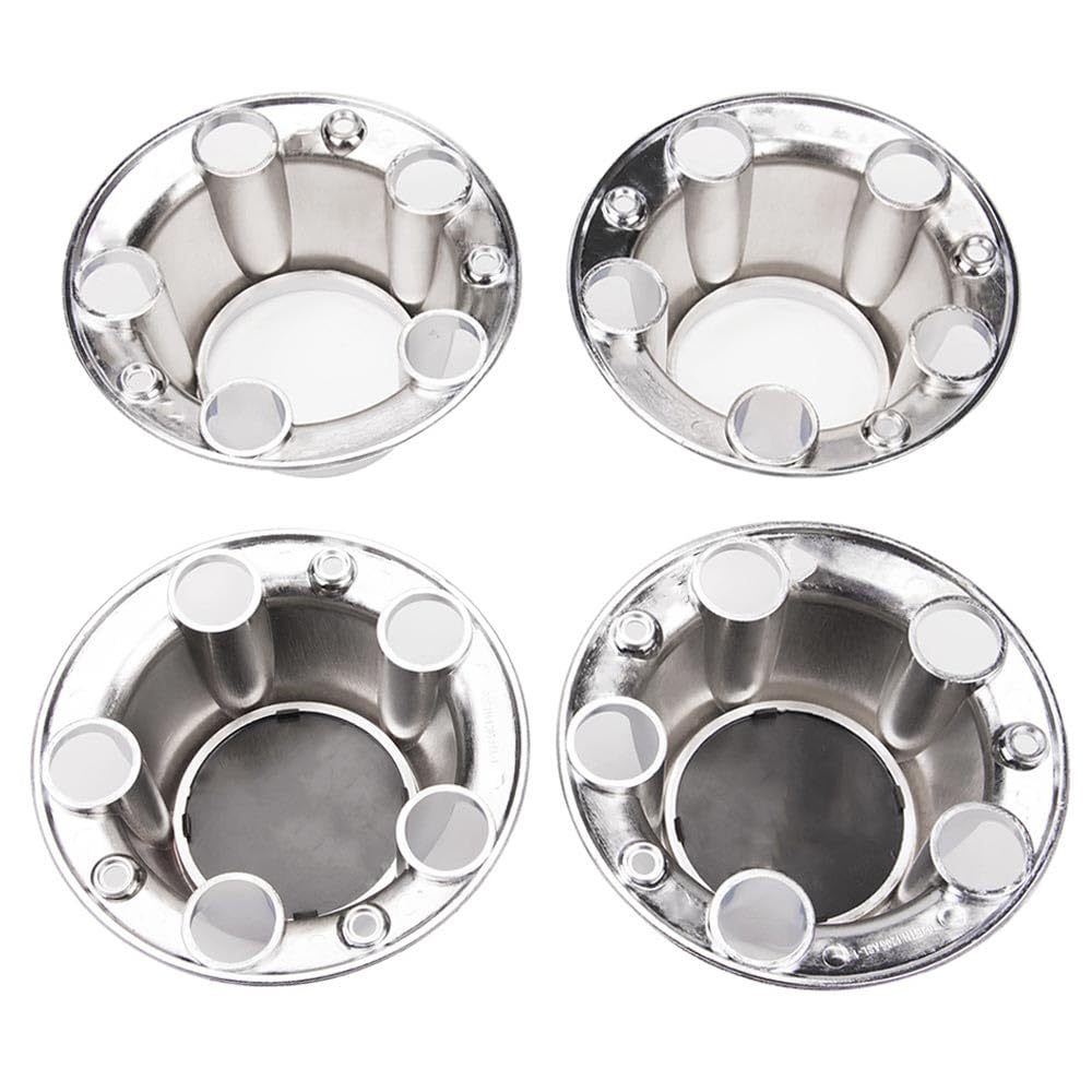 G-PLUS Chrome Wheel Hub Center Caps with 12 mounting Screws, Compatible with Ford F150 Truck/Bronco 1980-1996, Fit Ford Van 1992-1996 4x4 Front 4WD Wheel Drive