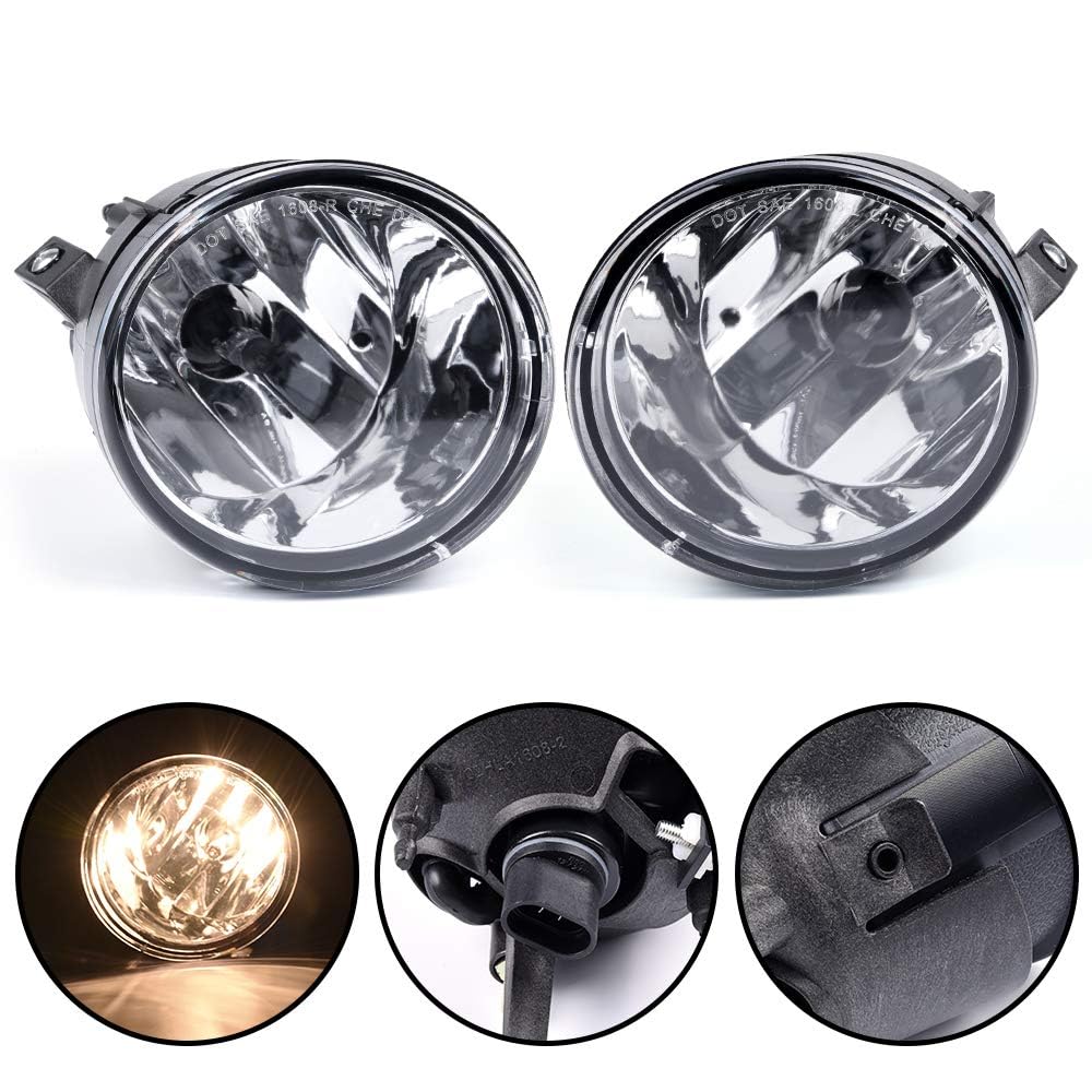 G-PLUS Front Bumper Fog Light Assembly Compatible with Nissan Titan 2004-2015/Fit Nissan Armada 2005-2007 Clear Lens Driving Fog Lamps w/Bulbs neblineros para autos delantero faros antiniebla