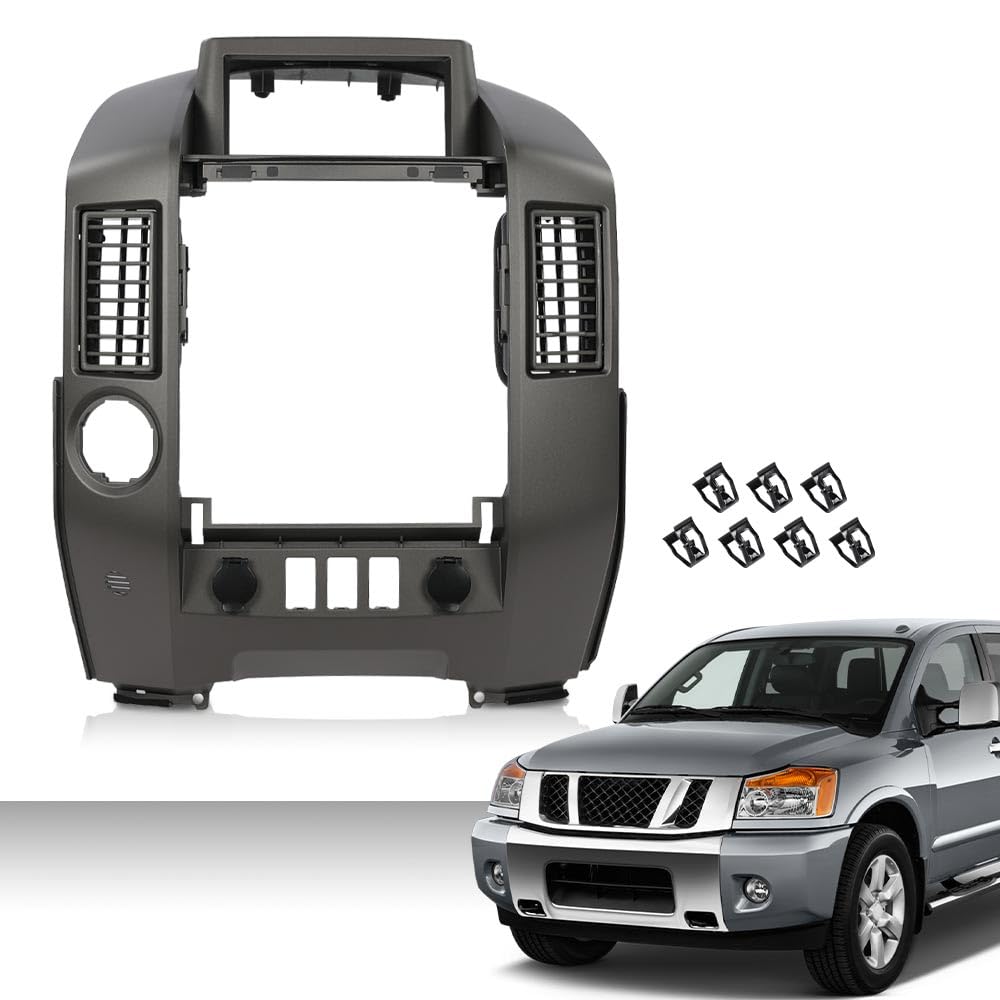 G-PLUS Dash Center Console Instrument Panel Lid Bezel Fit Nissan Armada SE LE SE Off-Road 2005-2006/ Pathfinder Armada SE LE 2004/ Titan SE LE XE 2004-2015 w/o Center Speaker, w/Cigarette Lighter