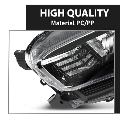 G-PLUS Headlights Compatible with 2016-2022 Toyota Tacoma,Headlamps w/o LED DRL Clear Lens Black Housing Amber Reflector, Left Driver & Right Passenger TO2502243, TO2503243 faros delanteros