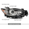 G-PLUS Headlights Halogen Projector Factory Headlamps LH+RH Set Compatible with Mazda CX-5 2013-2016 Clear Lens Chrome Housing Amber Reflector,faros delanteros