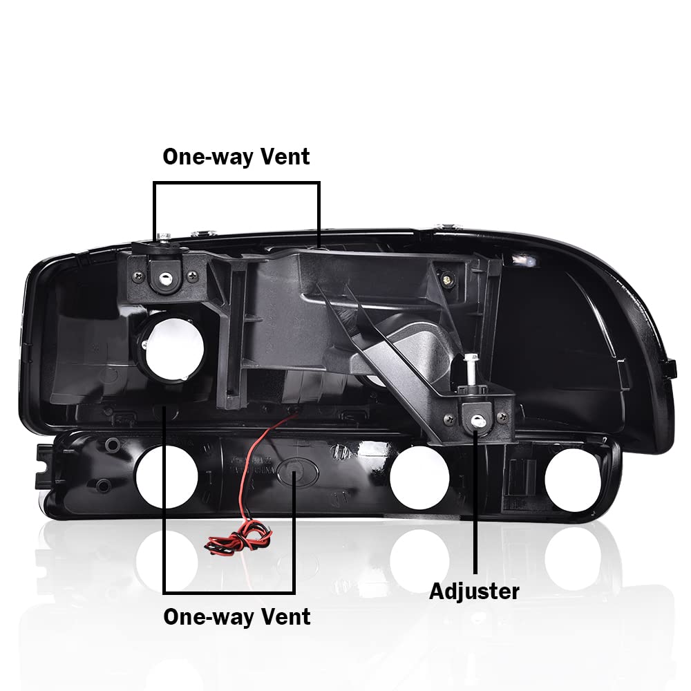 G-PLUS LED Headlights Assembly Compatible with 1999-2007 GMC Sierra 1500HD 2500HD 3500/Fit 1999-2006 GMC Yukon XL 1500 2500,DRL Headlamps Pair Smoky Lens Black Housing Clear Reflector,faros delanteros
