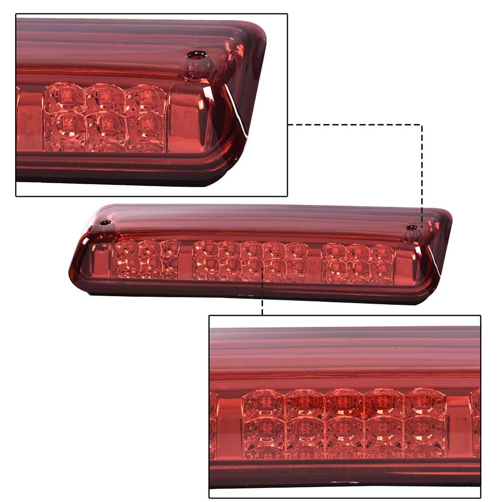 G-PLUS Rear Third Brake Light Led Tail Light Compatible With 2004-2008 Ford F150 Explorer 3RD Cargo Led,Red Housing