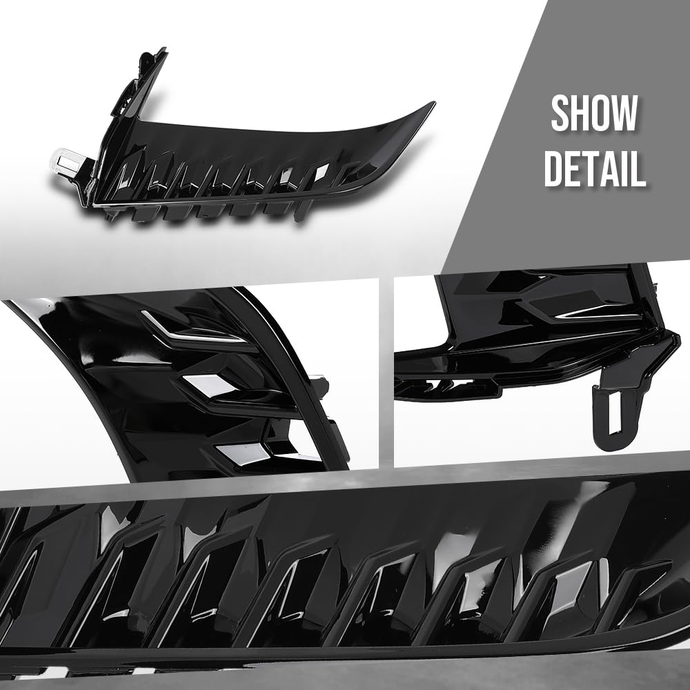 G-PLUS Front Left Bumper Side Trim Molding w/o Sensor Hole Compatible with Toyota Camry SE 2025 TO1038285, 52713AQ020 Glossy Black