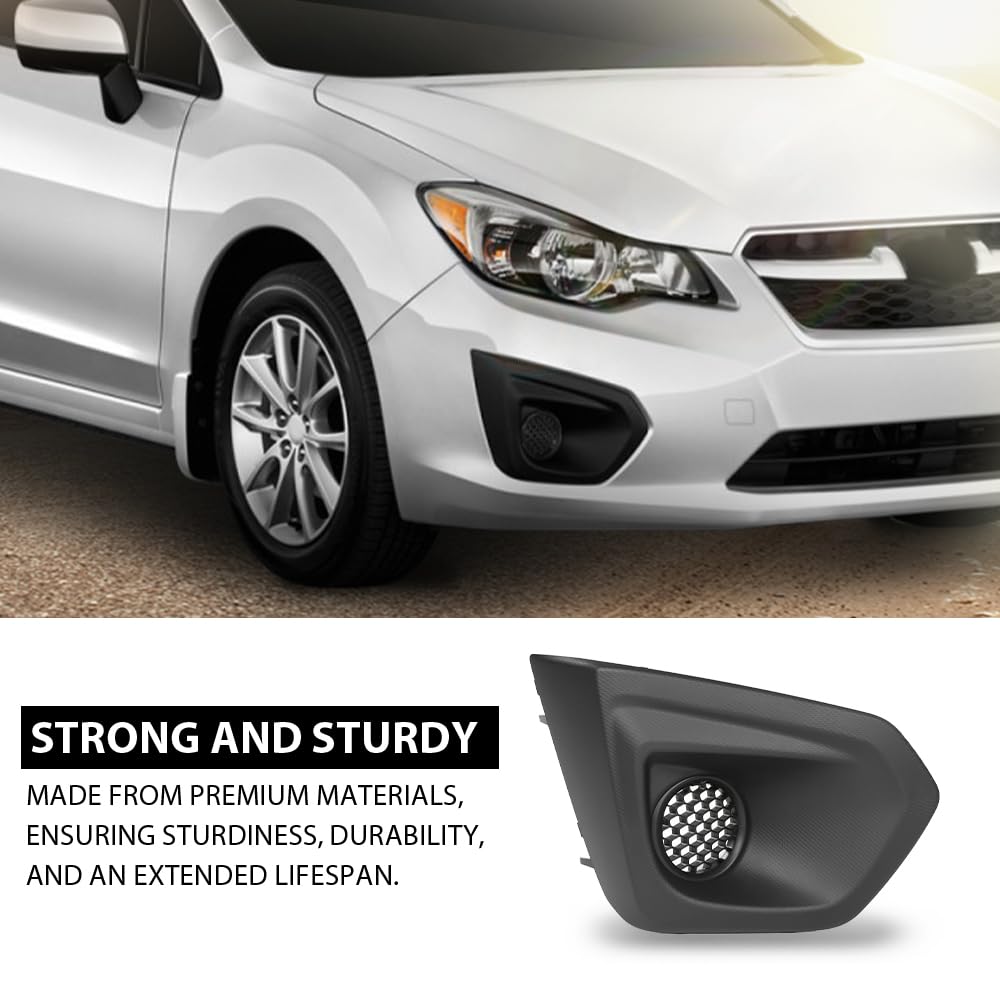G-PLUS Front Right Fog Light Bezel Cover W/Insert Grille, Compatible with Subaru Impreza 2012-2014, Passenger Side, 57731FJ000, 57731FG200