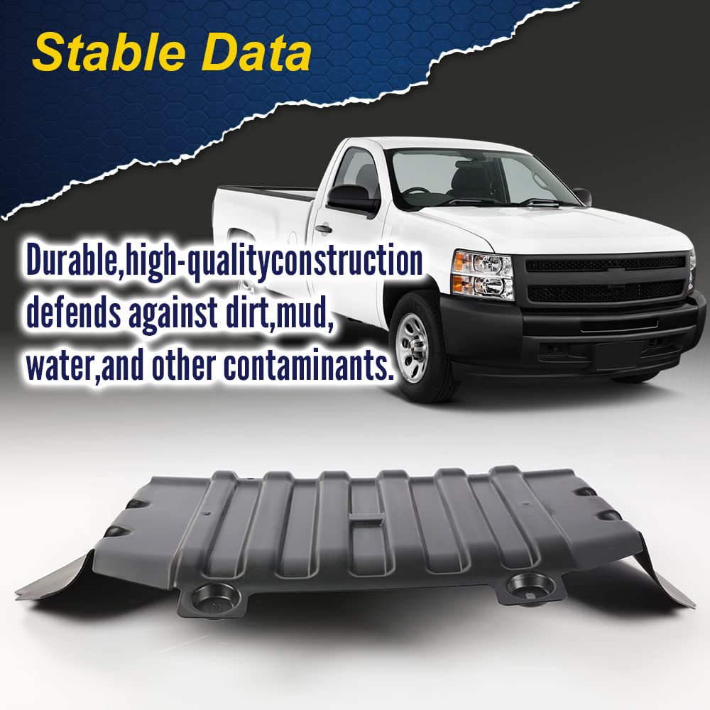 G-PLUS Front Engine Splash Shield Compatible with 2007-2013 Chevy Silverado 1500,Front Center Undercar Shield Replacement