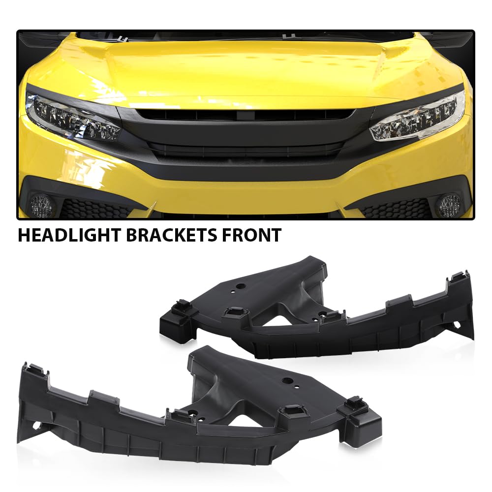 G-PLUS Headlight Brackets Front Hold Mount Retainer Compatible with Honda Civic Sedan 2016-2021