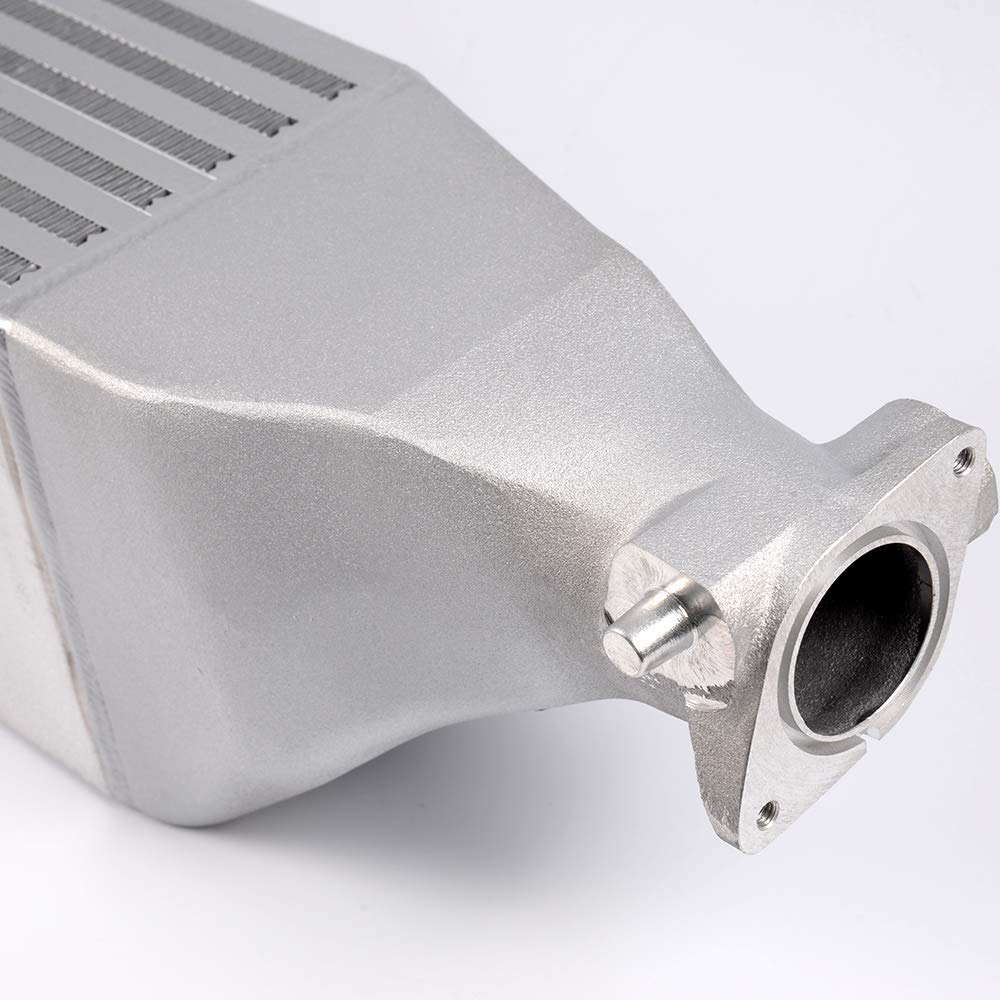G-PLUS Front Mount Turbo Preformance Intercooler Compatible With 2016-2018 Honda Civic 1.5L +16HP Bolt On FMIC Upgrade Intercooler Replacement Silver