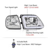 G-PLUS LED DRL Lightning Style Headlights & Corner Parking Lights Compatible with 1997-2002 Ford Expedition/Fit 1998-2003 Ford F150/Fit 1997-1999 F250 Clear Lens Chrome Housing Clear Reflector