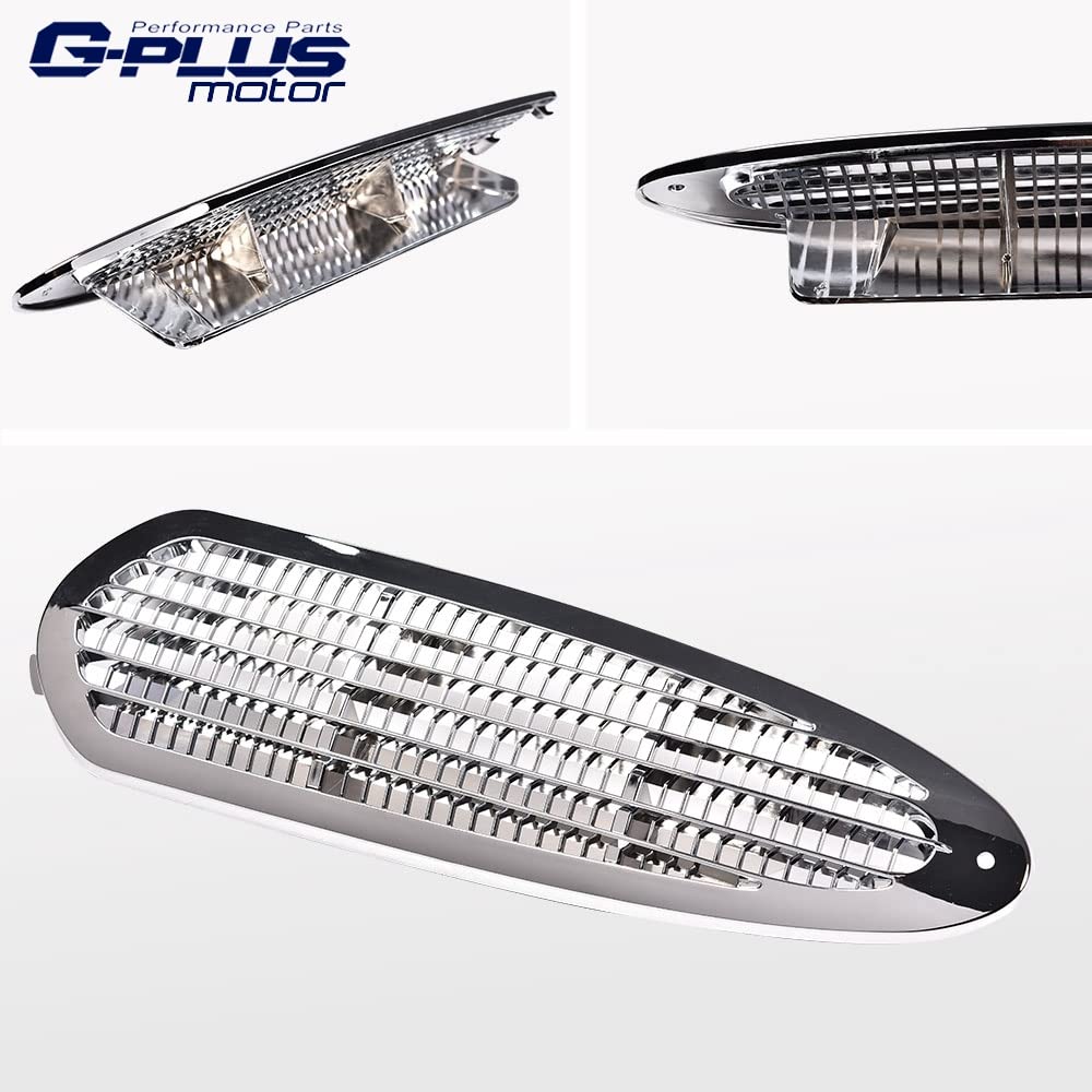 G-PLUS Chrome Hood Grille Grill Air Intake Vent Cover Compatible with 2002-2018 Freightliner M2 100 106 112 Replacement for 17-14809-005, 17-14809-000