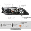 G-PLUS Headlight Headlamp Right Side Compatible with 2006-2007 Mazda 6 Mazdaspeed,Fit 2006-2008 Mazda 6 (submodel: i, S,GS, GT)