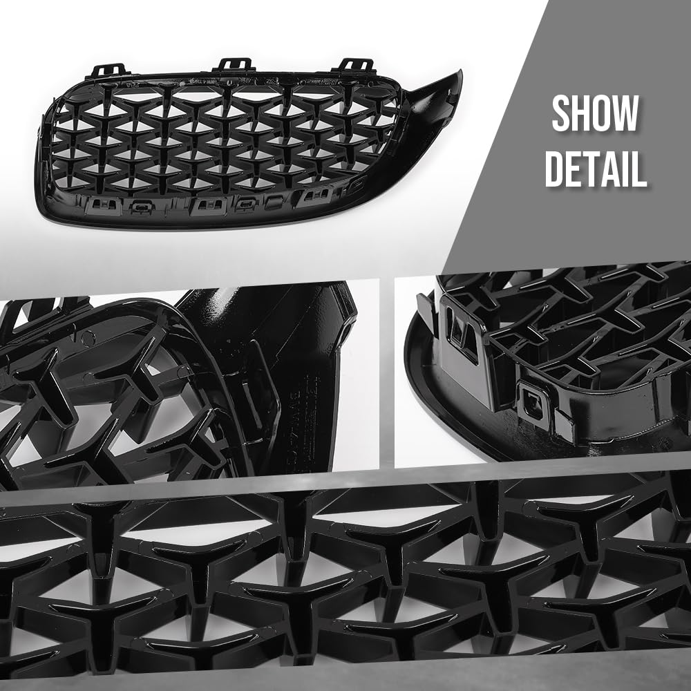 G-PLUS Front Upper Grille Compatible with BMW 4 Series F32 F33 F36 F82 2014 2015 2016 2017 2018 Glossy Black