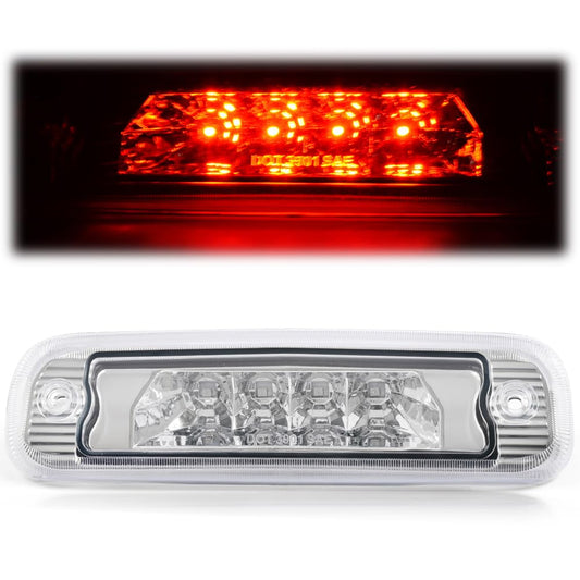 G-PLUS LED Third 3rd Brake Cargo Light Compatible With 1997-2001 Cherokee, Rear Roof Center High Mount Stop Tail Light Replacement (Chrome Housing Clear lens)
