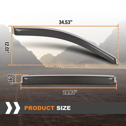 G-PLUS in-Channel Side Window Vent Visor Deflectors Rain Guards Compatible with Chevy Silverado GMC Sierra 1500 2019-2026 4 PCS Smoky