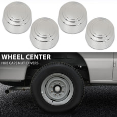 G-PLUS Wheel Hub Caps for Ford F250 F350 E150 E250 E350 E450 1995-2008 Chrome Close-up View