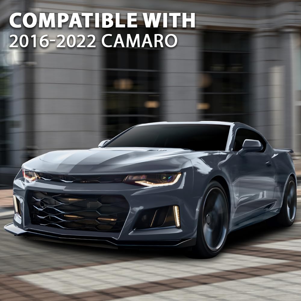 G-PLUS Front Bumper Lip Splitter 1LE Style Compatible with Chevy Camaro LT/LS/RS/SS Models 2016-2023 (Will Not Fit ZL1 Bumper Models)