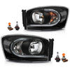 G-PLUS LED Headlights Assembly Front Headlamps Pair Set Compatible with Dodge Ram 1500 2006-2008,Compatible with Dodge Ram 2500 3500 2006-2009 Clear Lens Black Housing Clear Reflector,faros delanteros