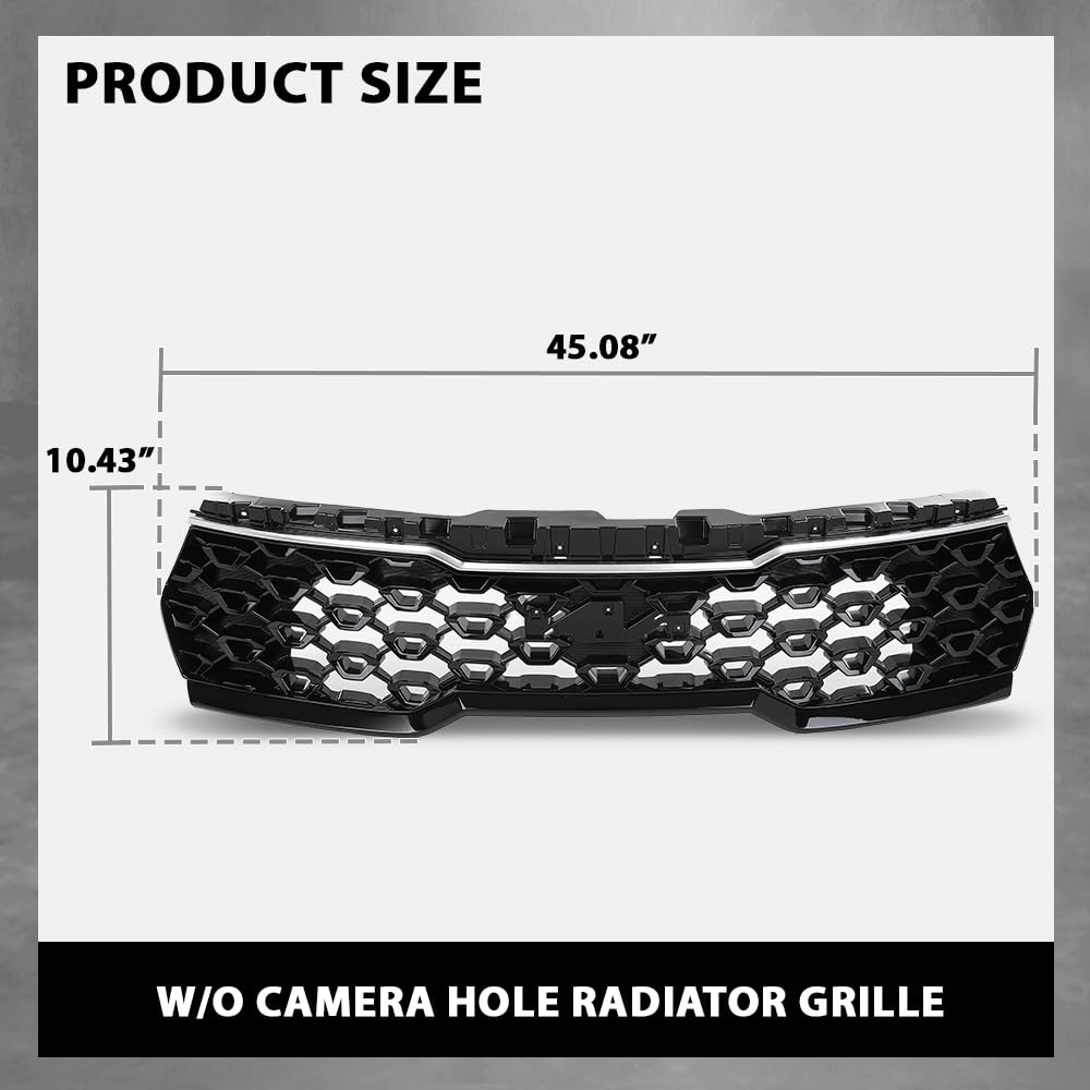 G-PLUS Bumper Radiator Grille Grill, Compatible with Kia Sorento 1.6L 2.5L 2022-2023 W/O Camera Hole, 86350P2500, 86350-P2500, 86350 P2500